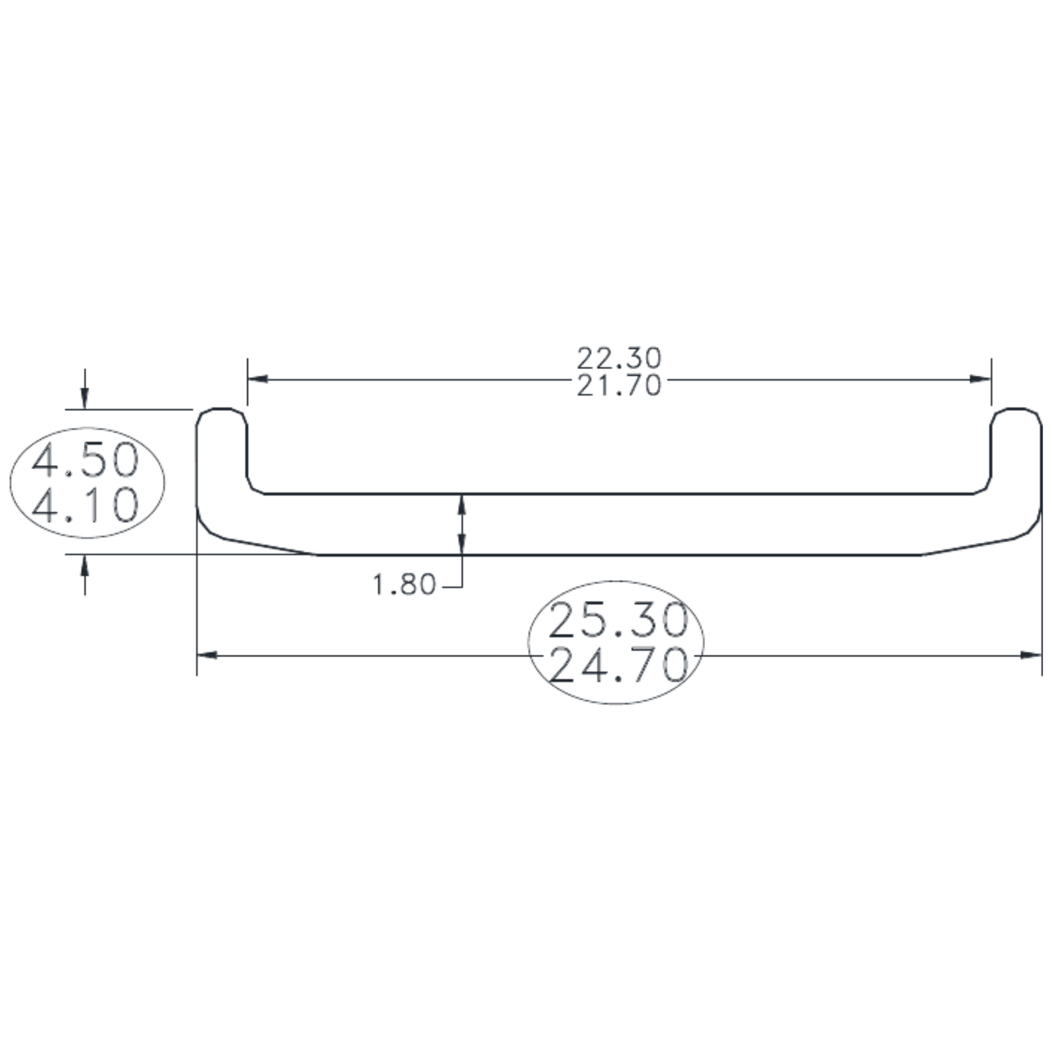 M1720 Fore End Plate - cross-section drawing