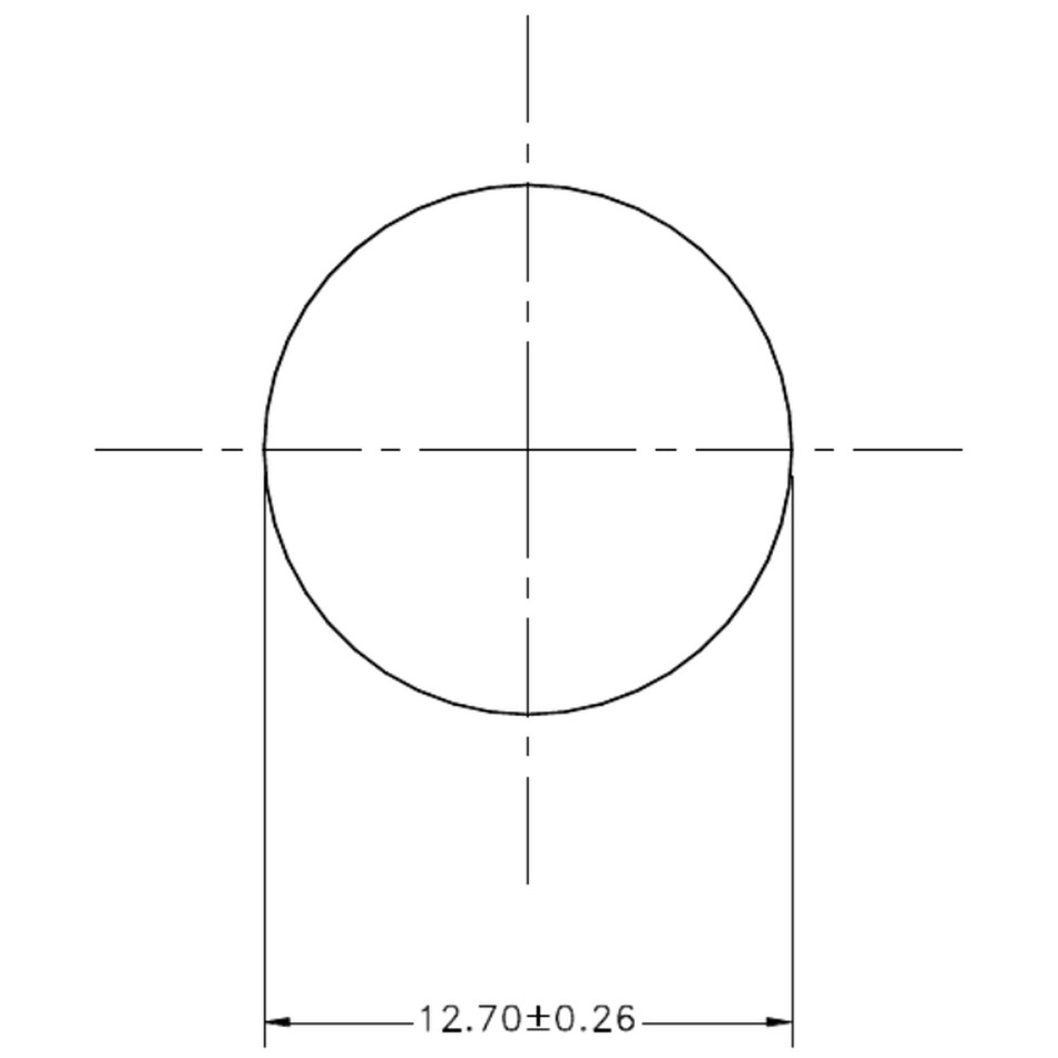 12.7mm Round Rod - cross-section drawing