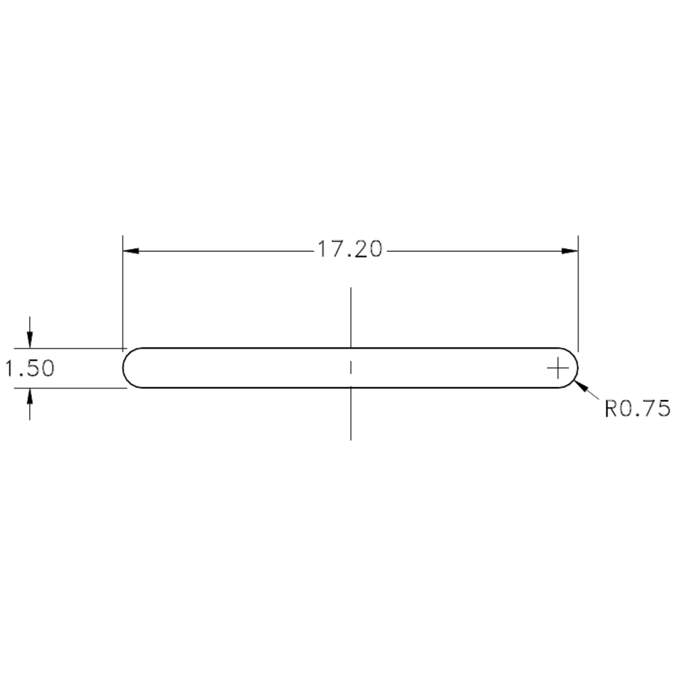 17.2 x 1.5mm RE Flat Bar - cross-section drawing