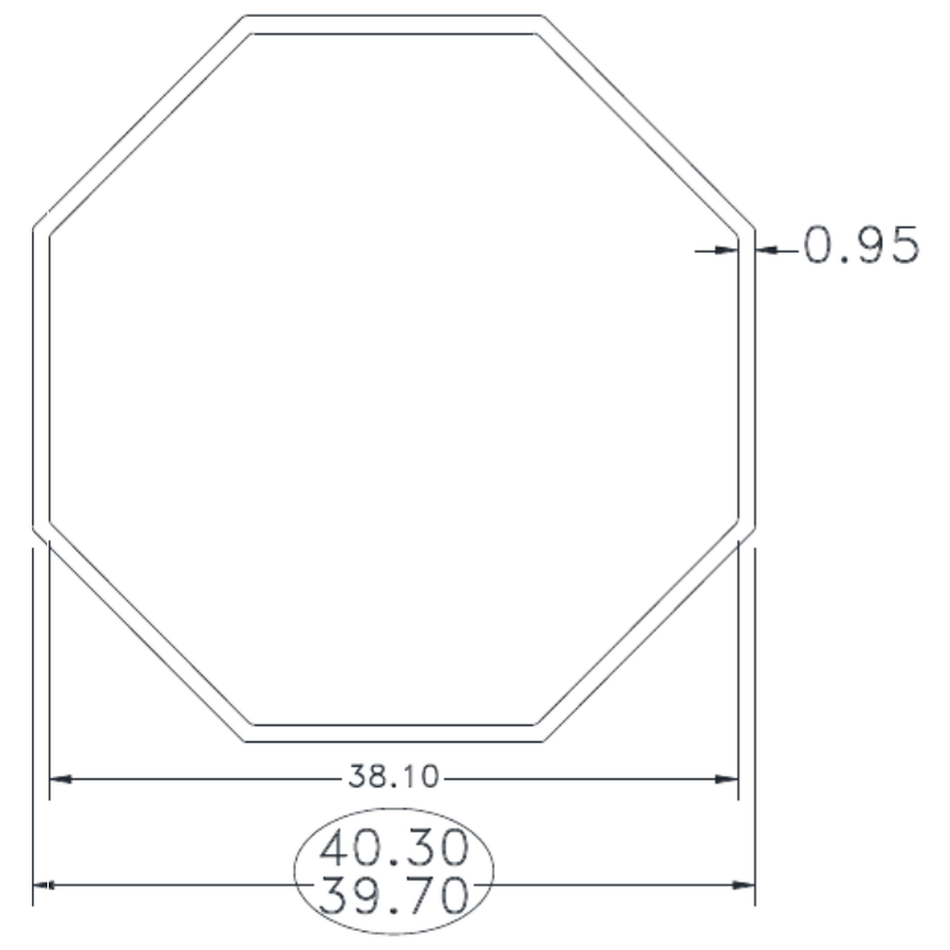 Octagon 38.1 A.F. - cross-section drawing