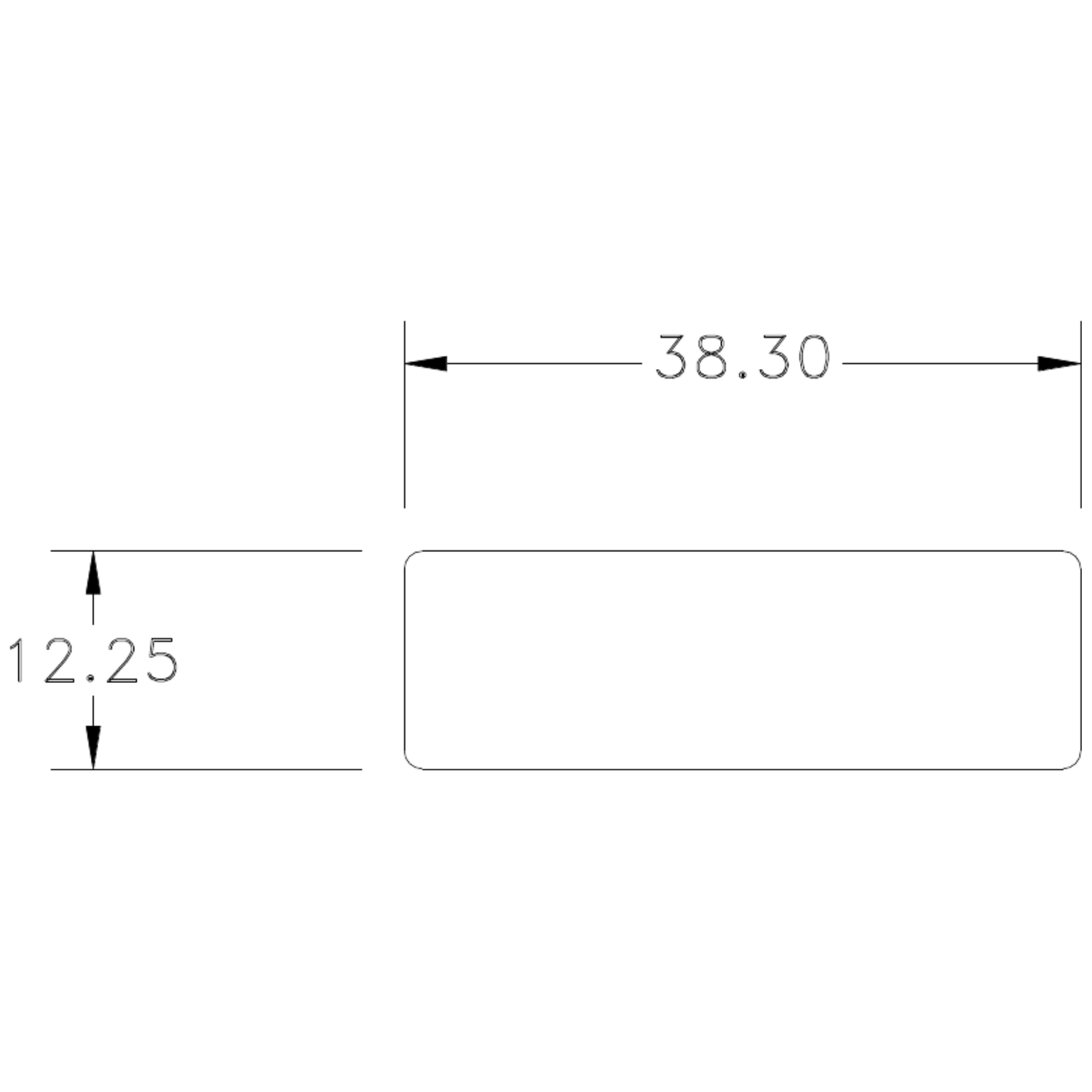 38.3 x 12.25 Flat - cross-section drawing
