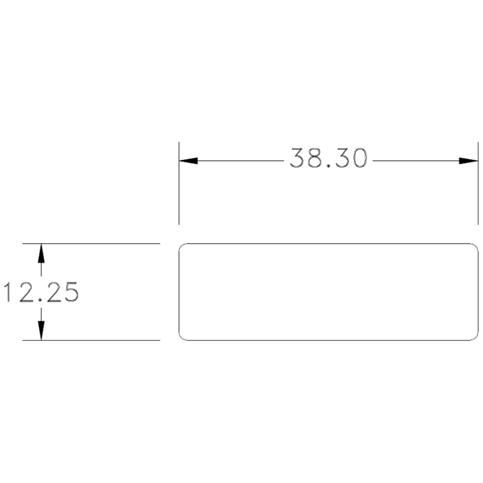 38.3 x 12.25 Flat - cross-section drawing