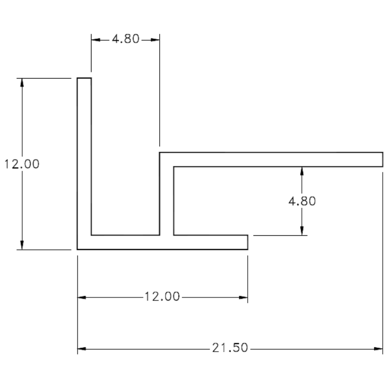 3/16" External - cross-section drawing