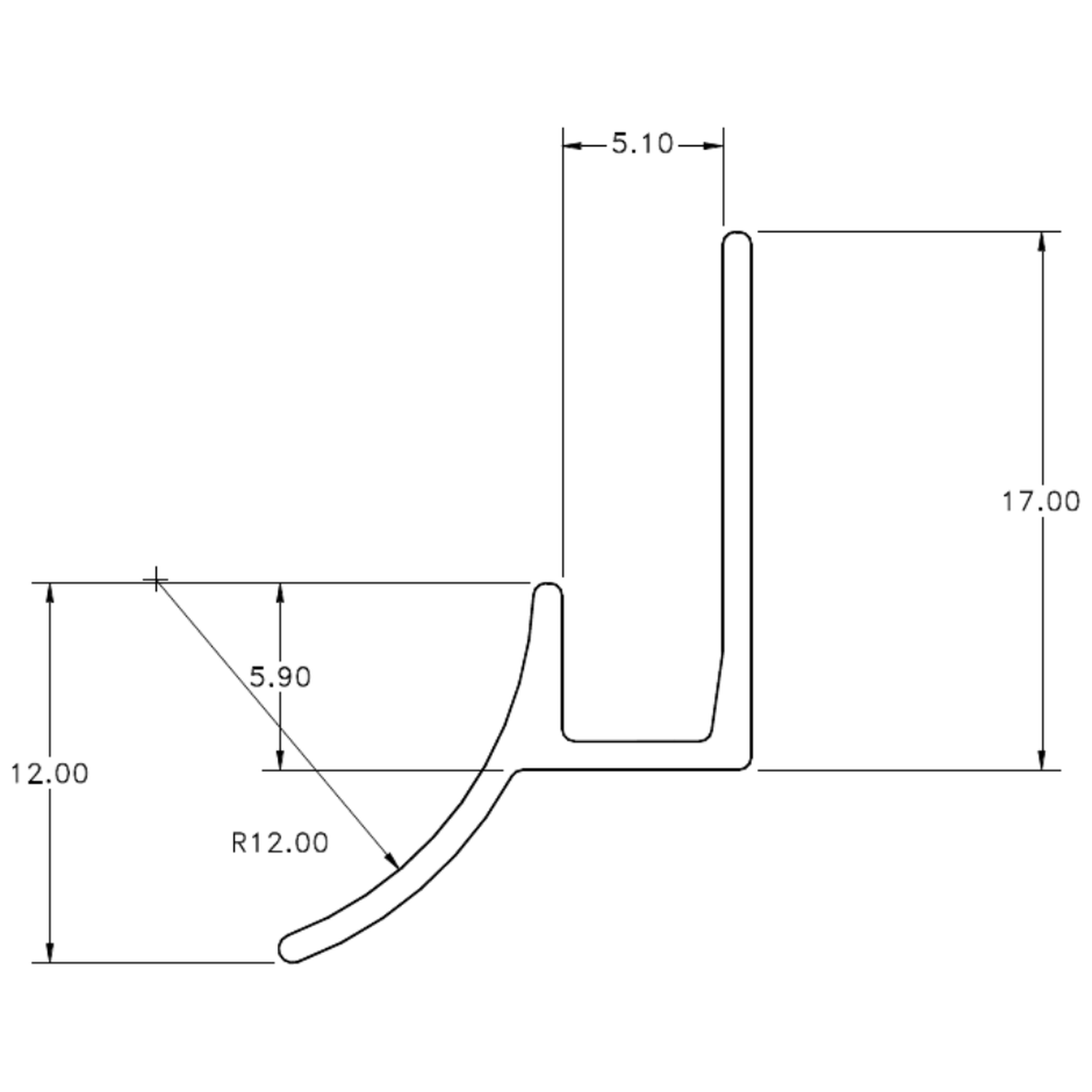 Bath Mould - cross-section drawing