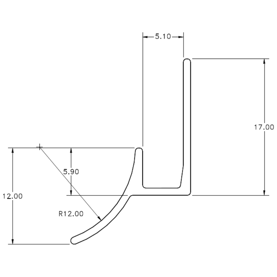 Bath Mould - cross-section drawing