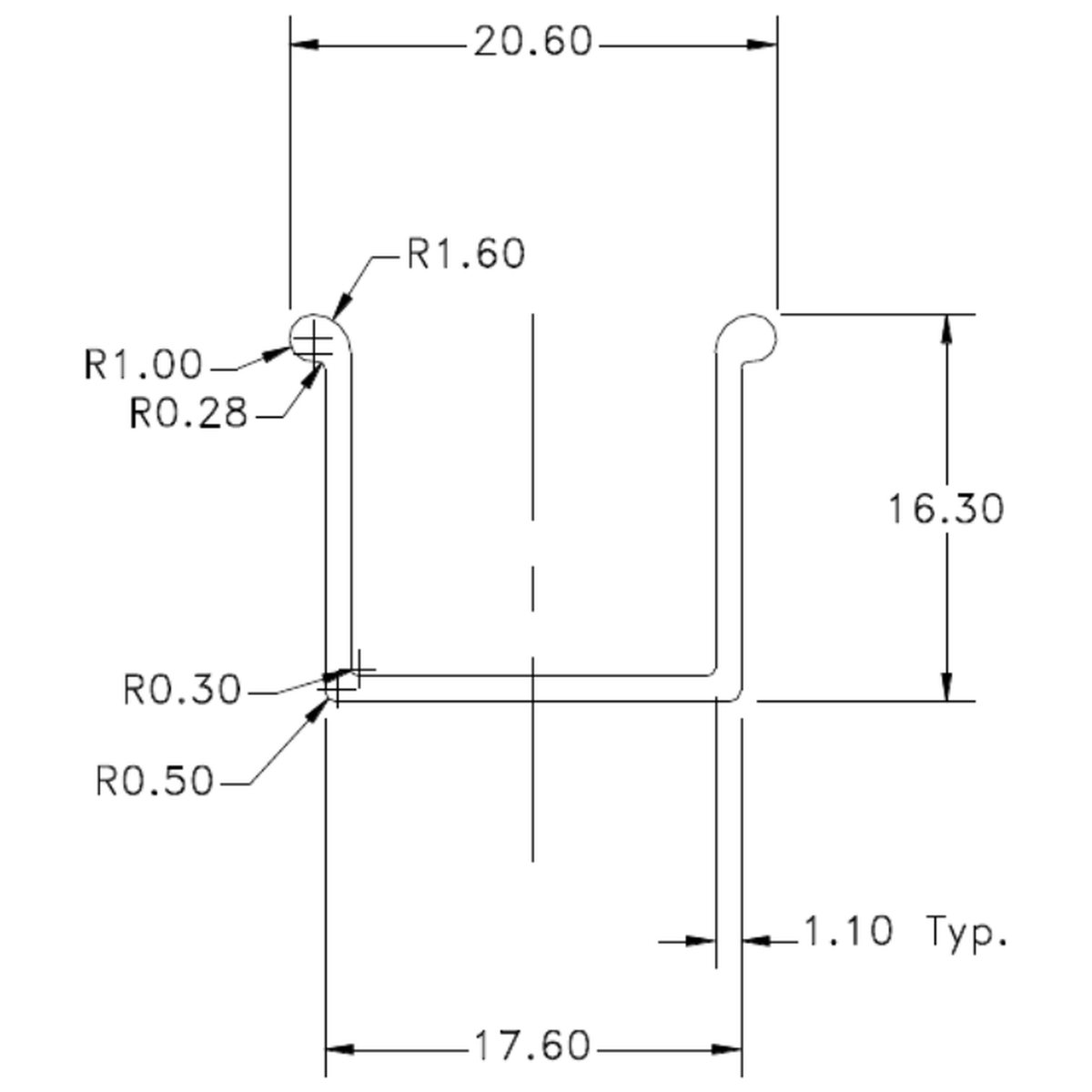 CS20-015 Xpf - cross-section drawing