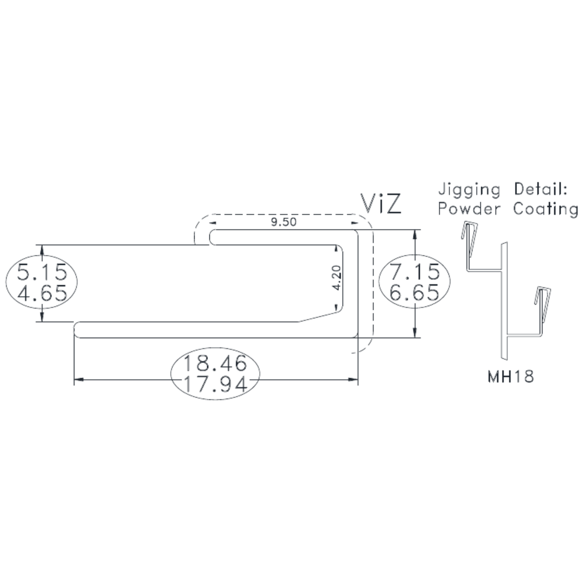 3/16" Cap - cross-section drawing