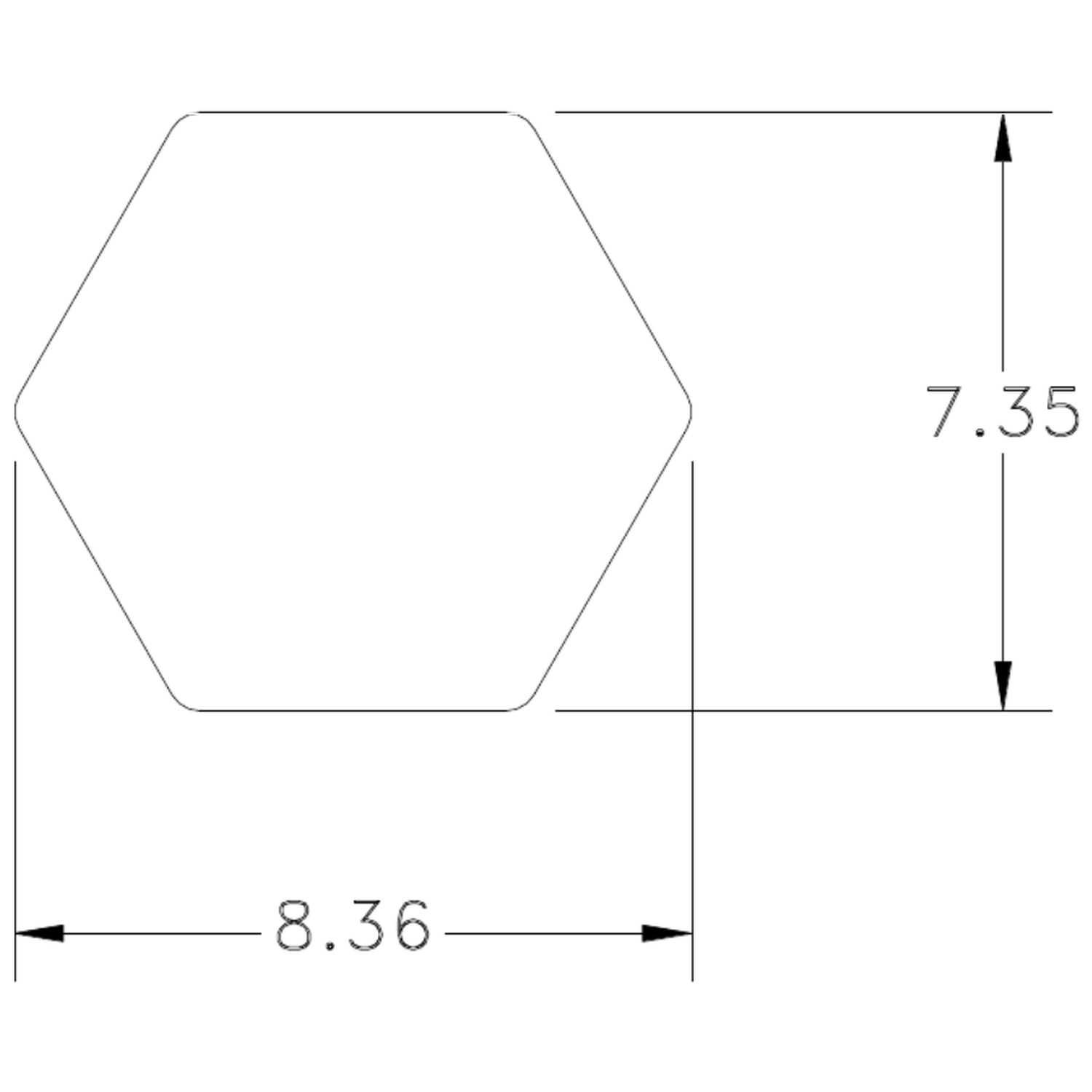 Hex - cross-section drawing