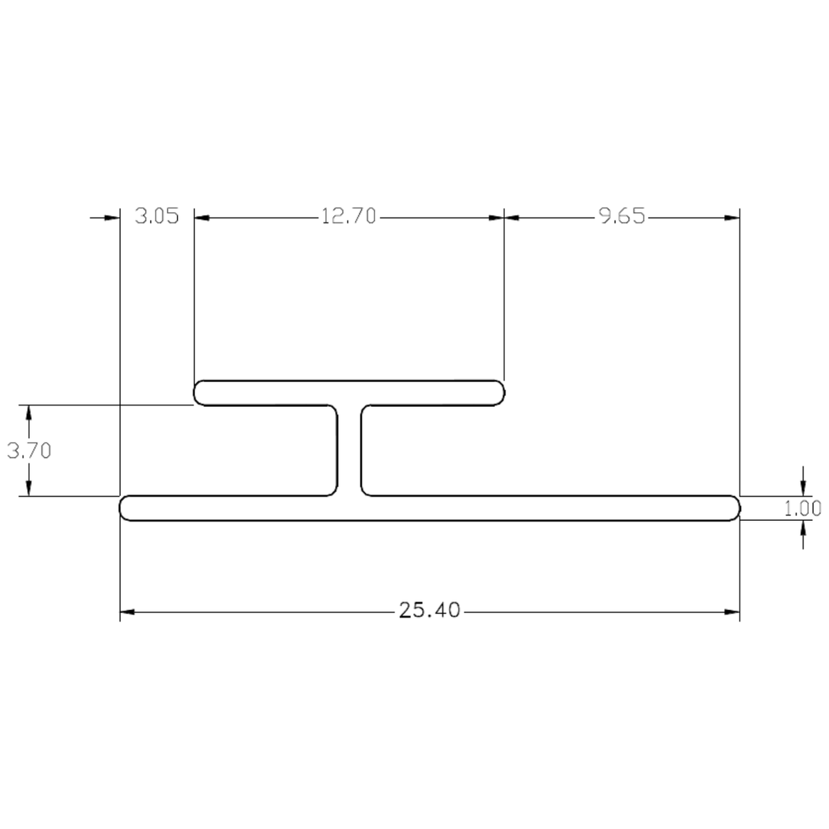 1/8" Jointer - cross-section drawing