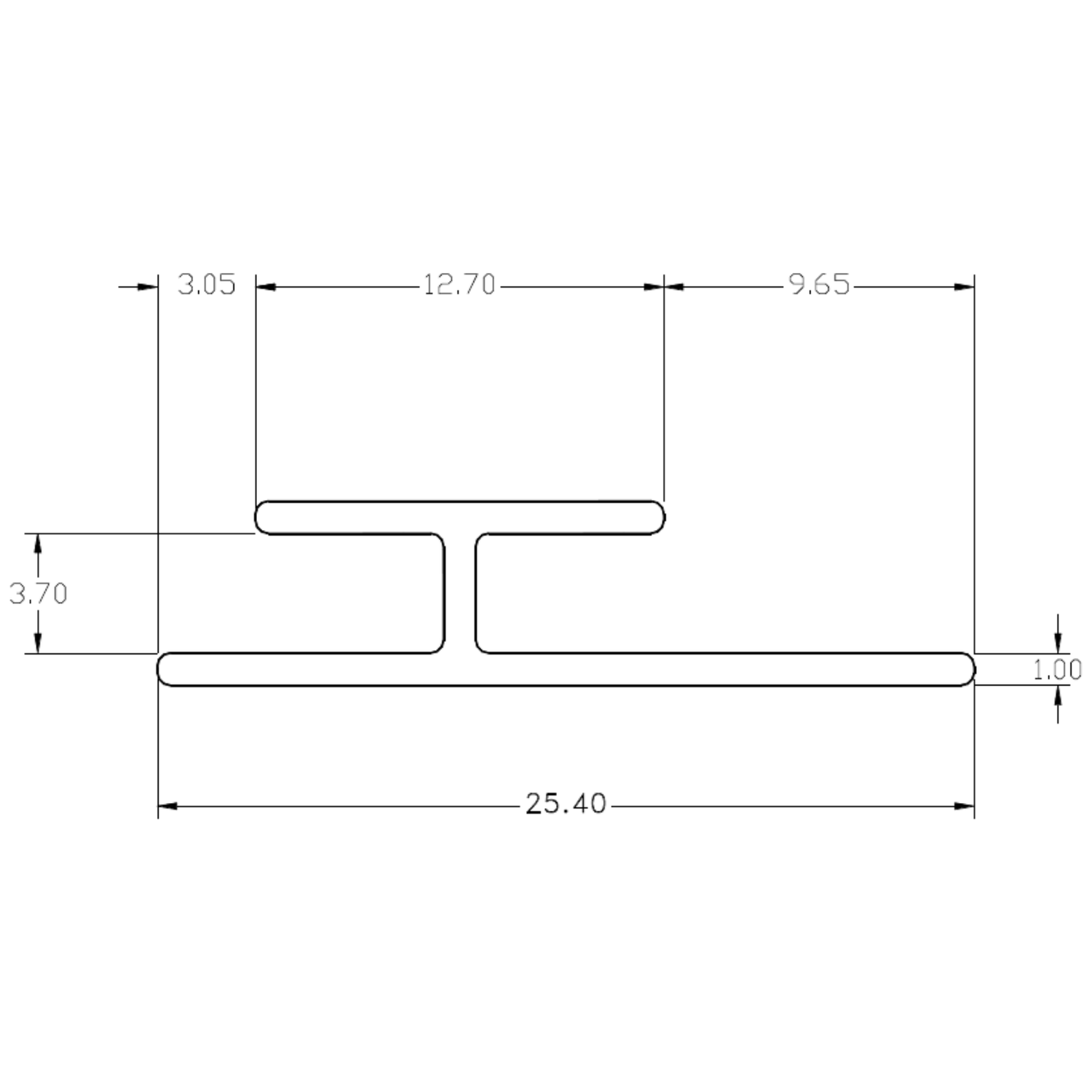 1/8" Jointer - cross-section drawing