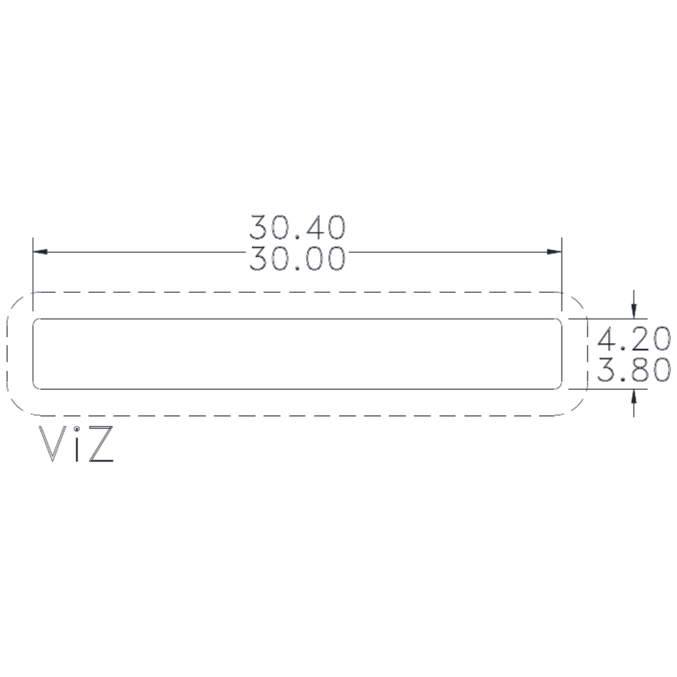 30.15 x 4.0mm Flat Bar - cross-section drawing