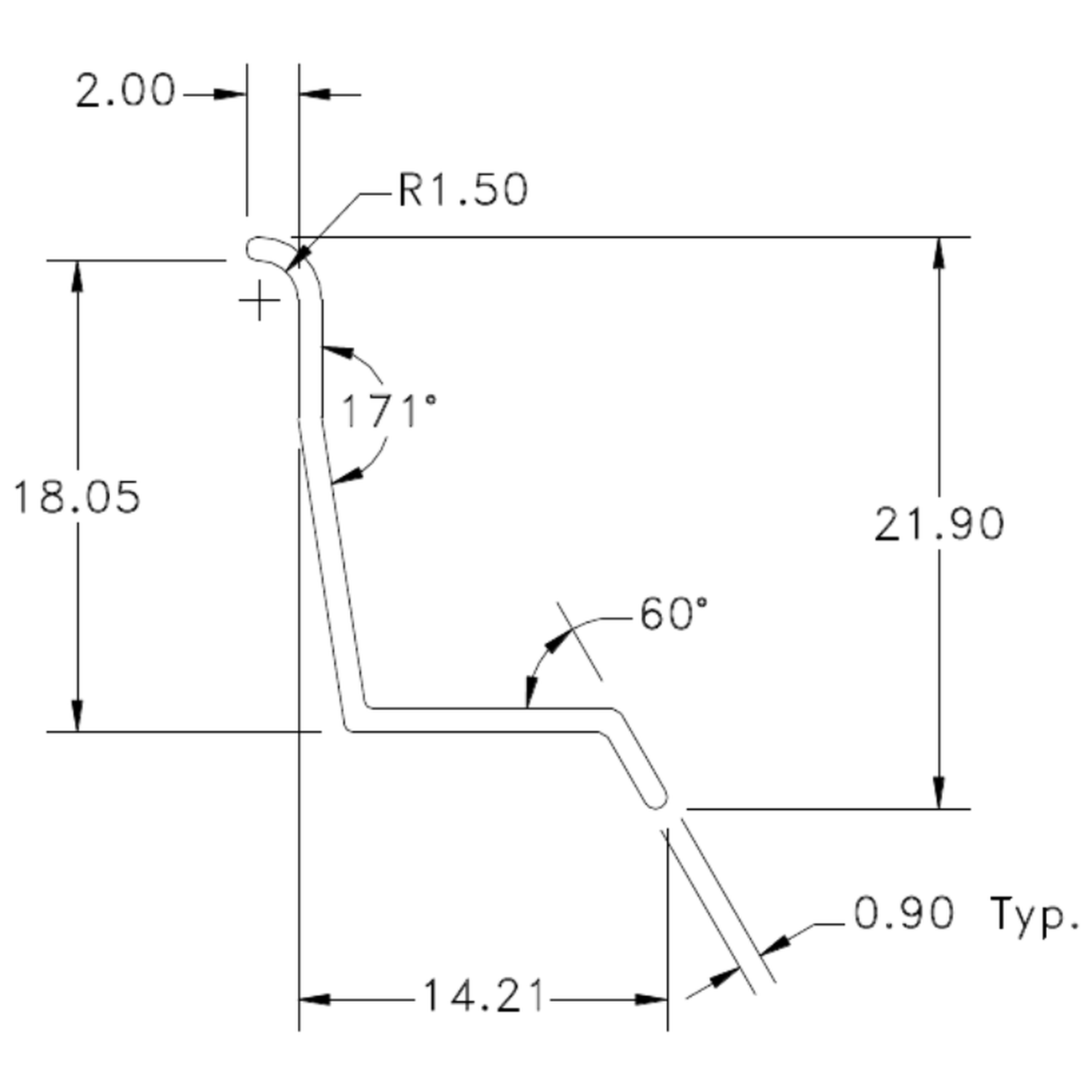 CS 20-04 XHR Expansion Joint Cove - cross-section drawing