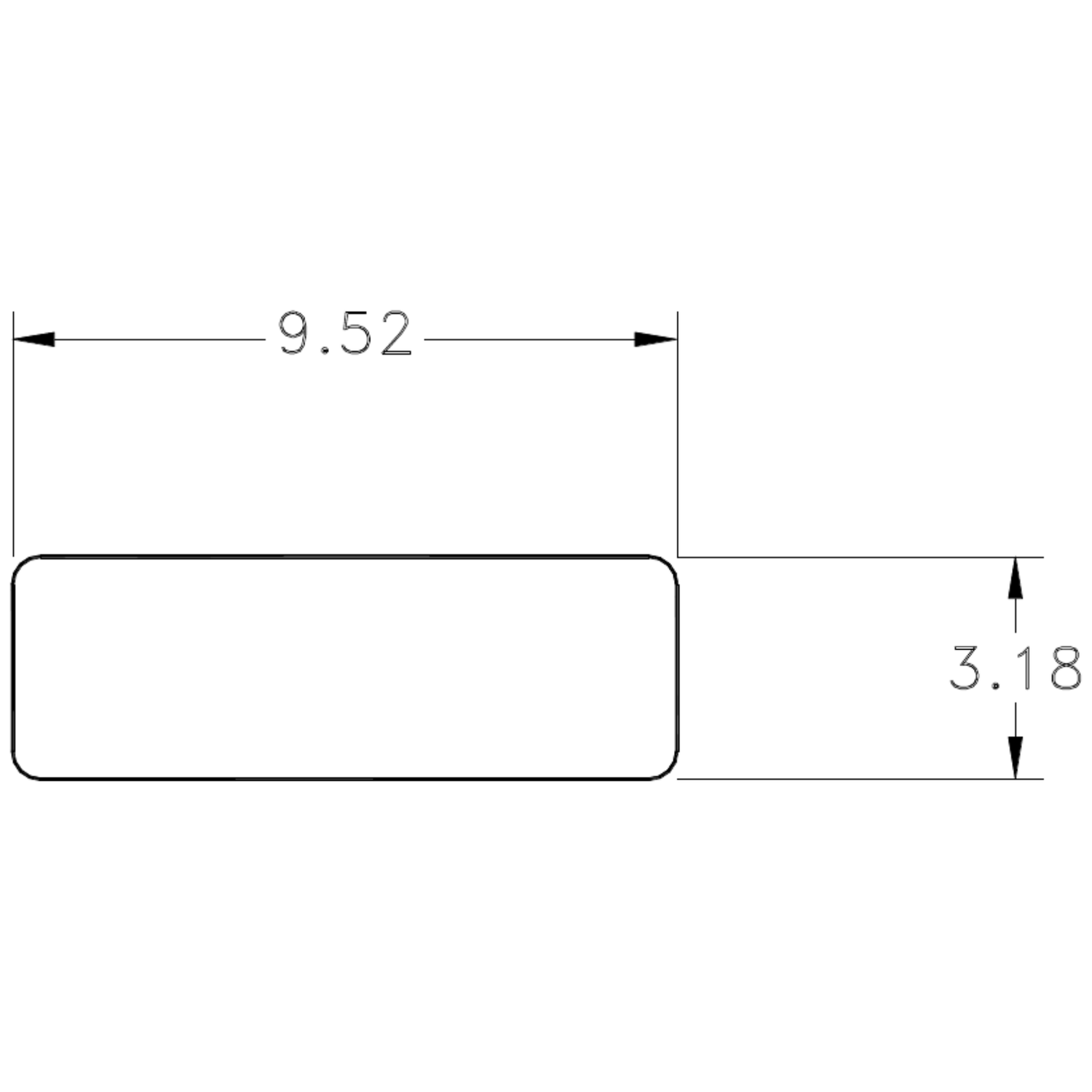 3/8" x 1/8" S.E. Flat - cross-section drawing