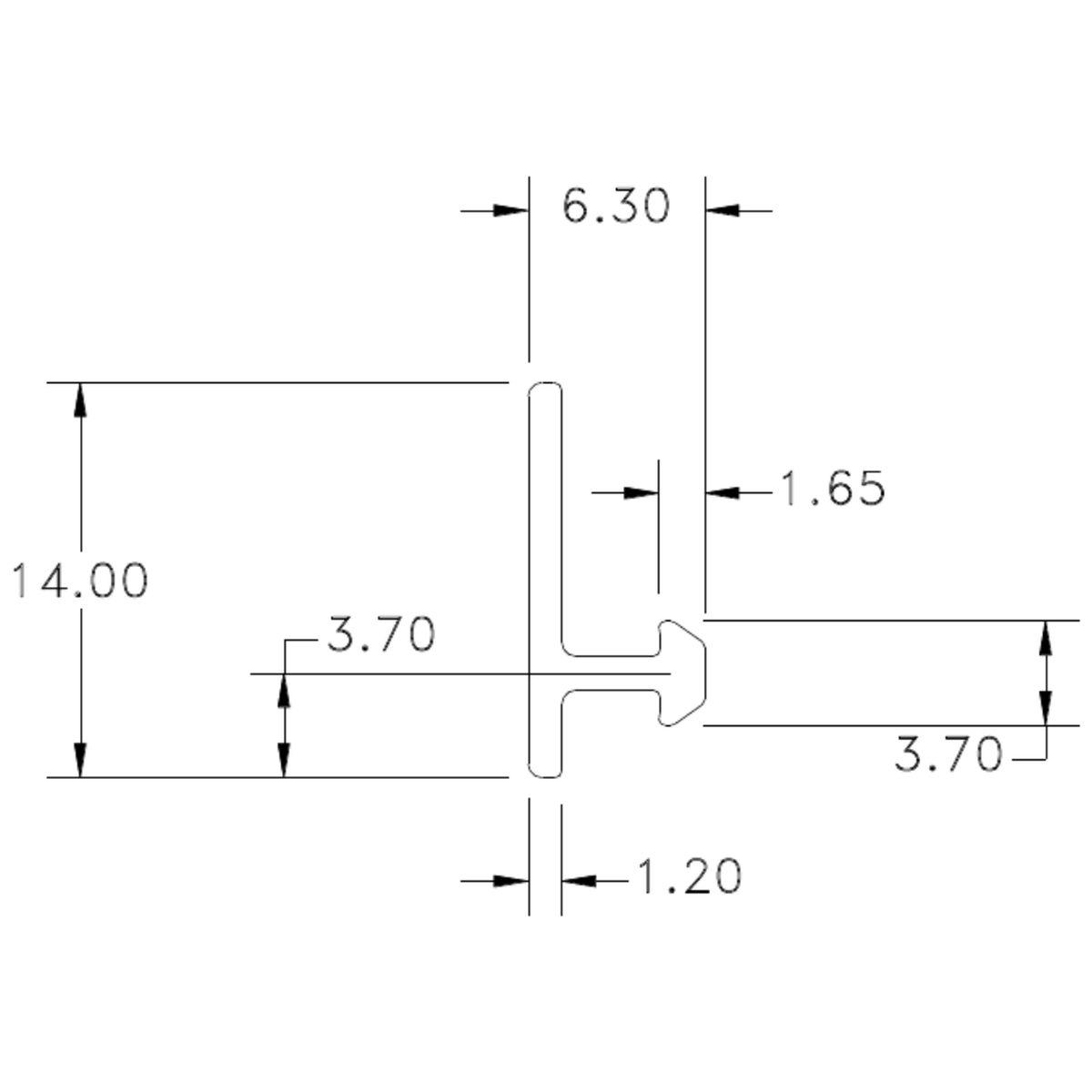 PLT6 04 Jamb Clip - cross-section drawing
