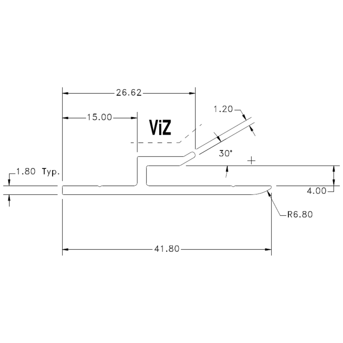 PLU3 01 Panel Mount - cross-section drawing
