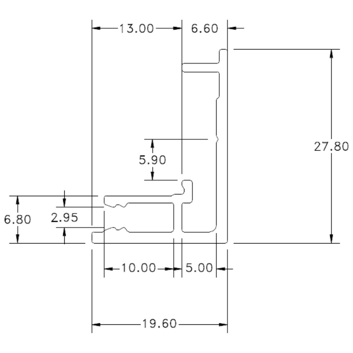 PLT6 03 Jamb - cross-section drawing