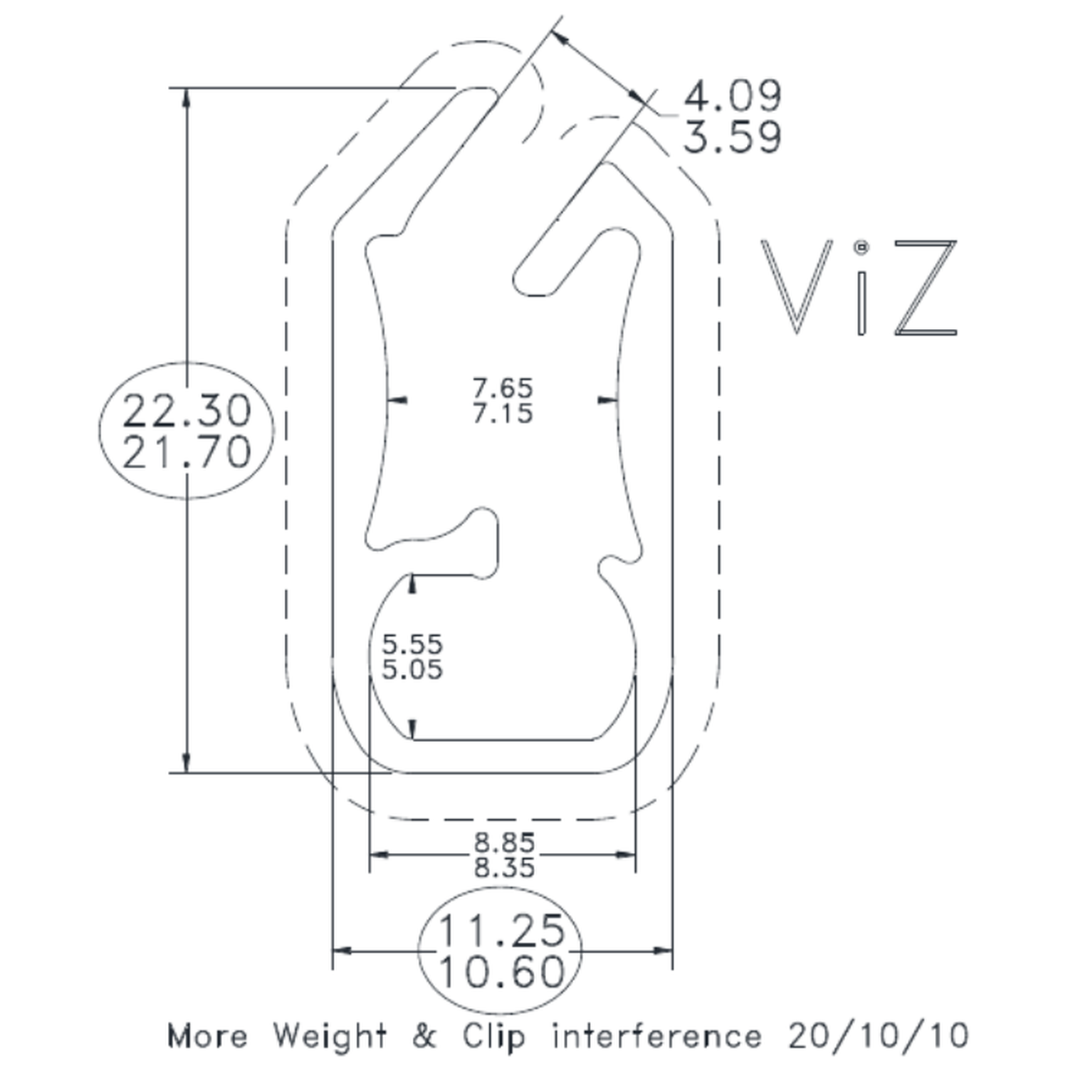 Flat Bottom Rail - cross-section drawing