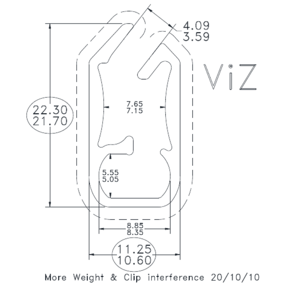 Flat Bottom Rail - cross-section drawing