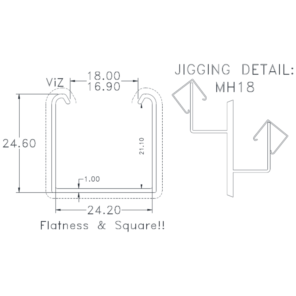 25mm Head Box - cross-section drawing