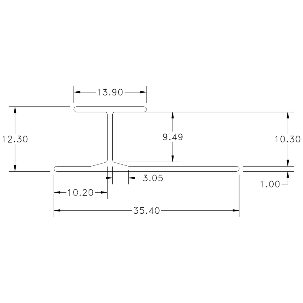 Tile Connector - cross-section drawing