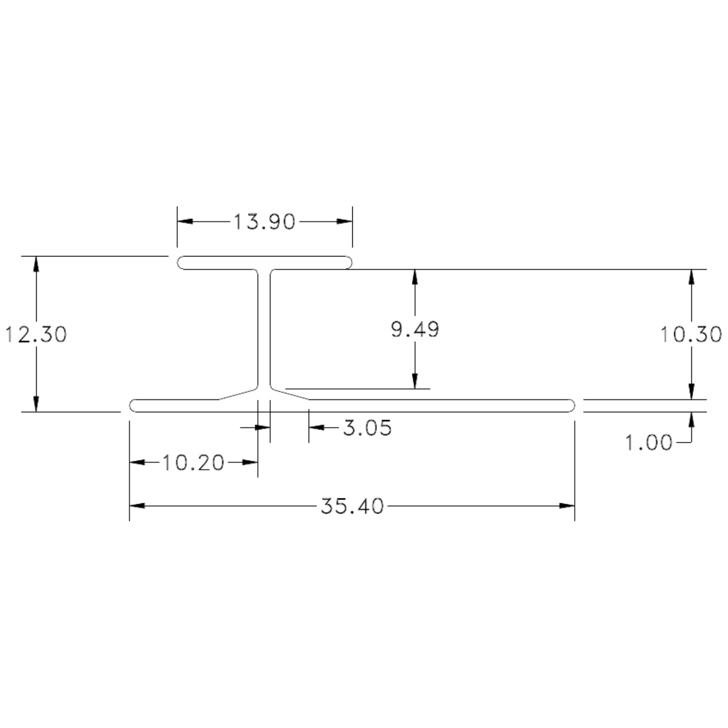 Tile Connector - cross-section drawing