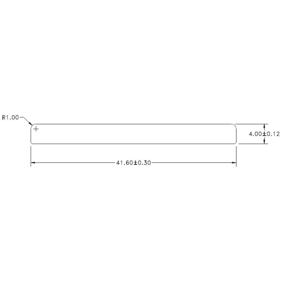 41.60 x 4.00 Flat Bar - cross-section drawing