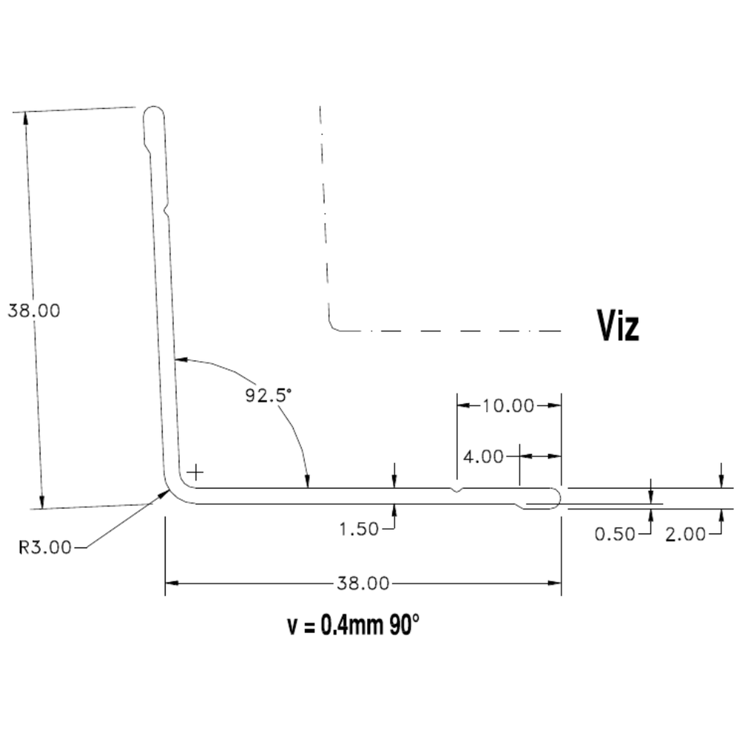 Internal Angle - cross-section drawing