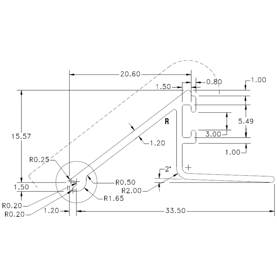 Ultimate Glazing Bead - cross-section drawing