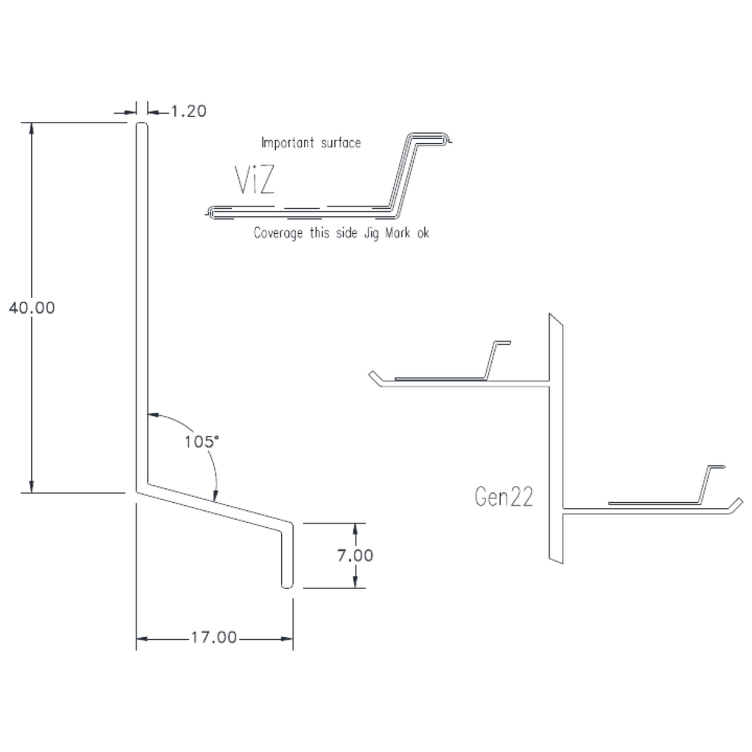 RKFL6 Flashing - cross-section drawing