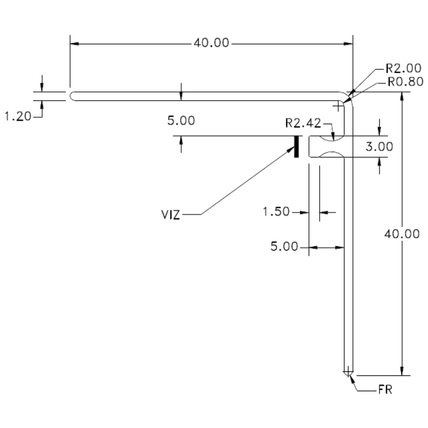 Acqutex 90 Corner - cross-section drawing