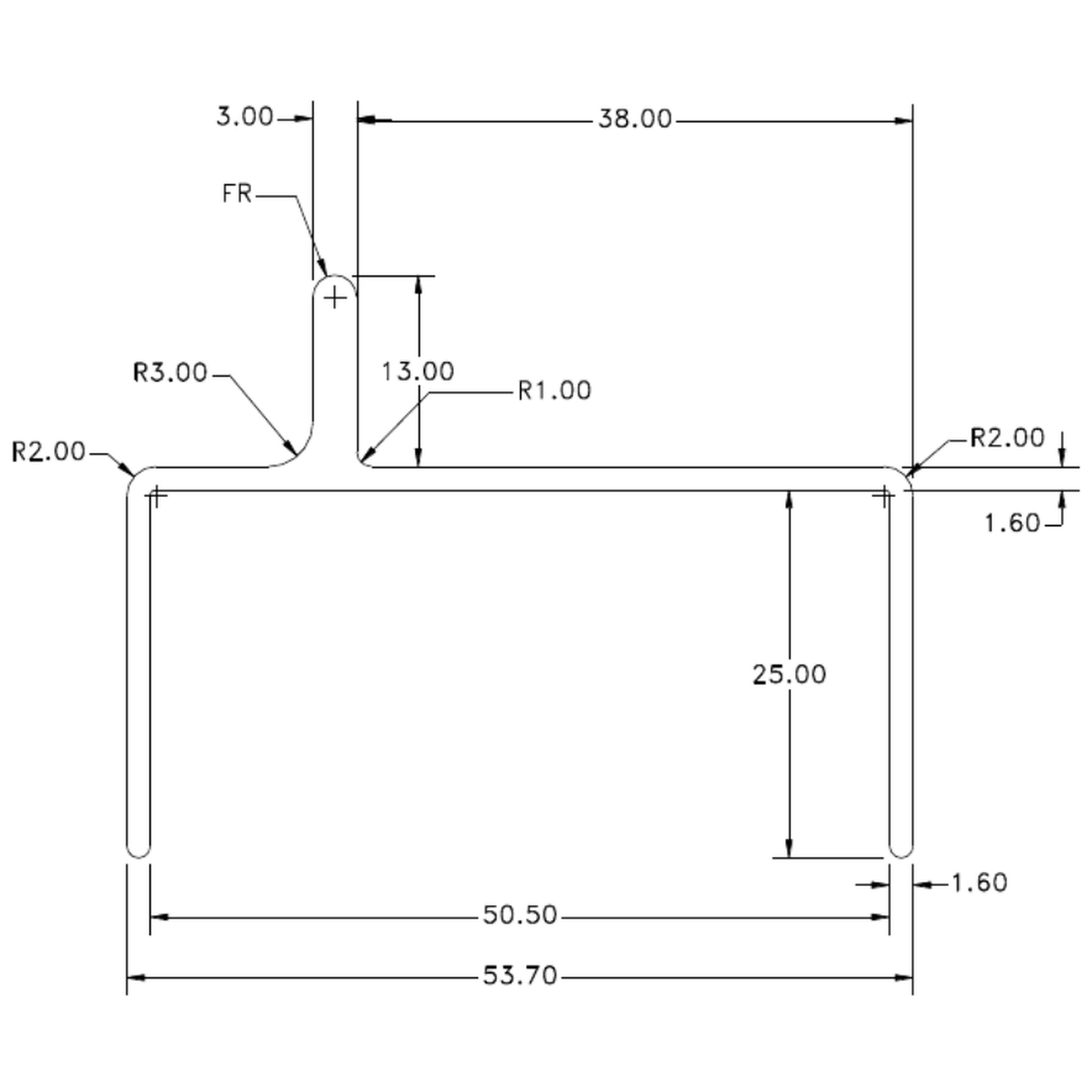 Door Jamb - cross-section drawing