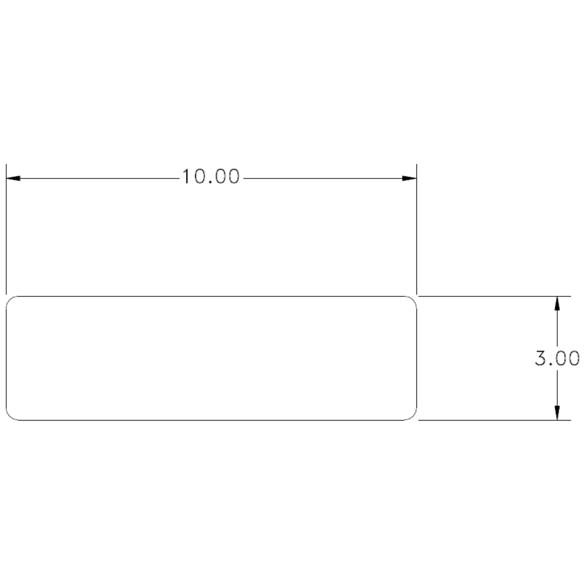 10 x 3mm SE Flat Bar - cross-section drawing