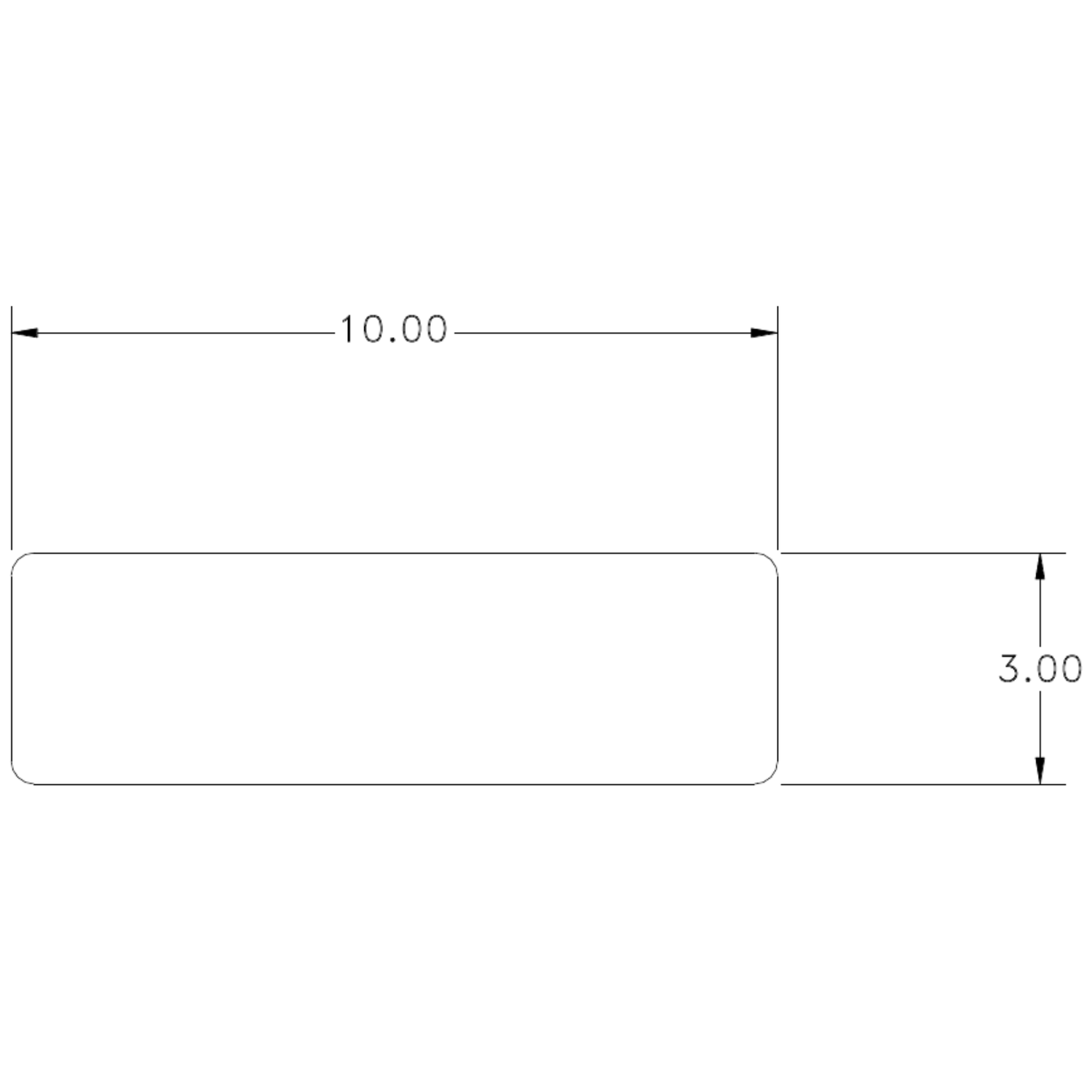 10 x 3mm SE Flat Bar - cross-section drawing