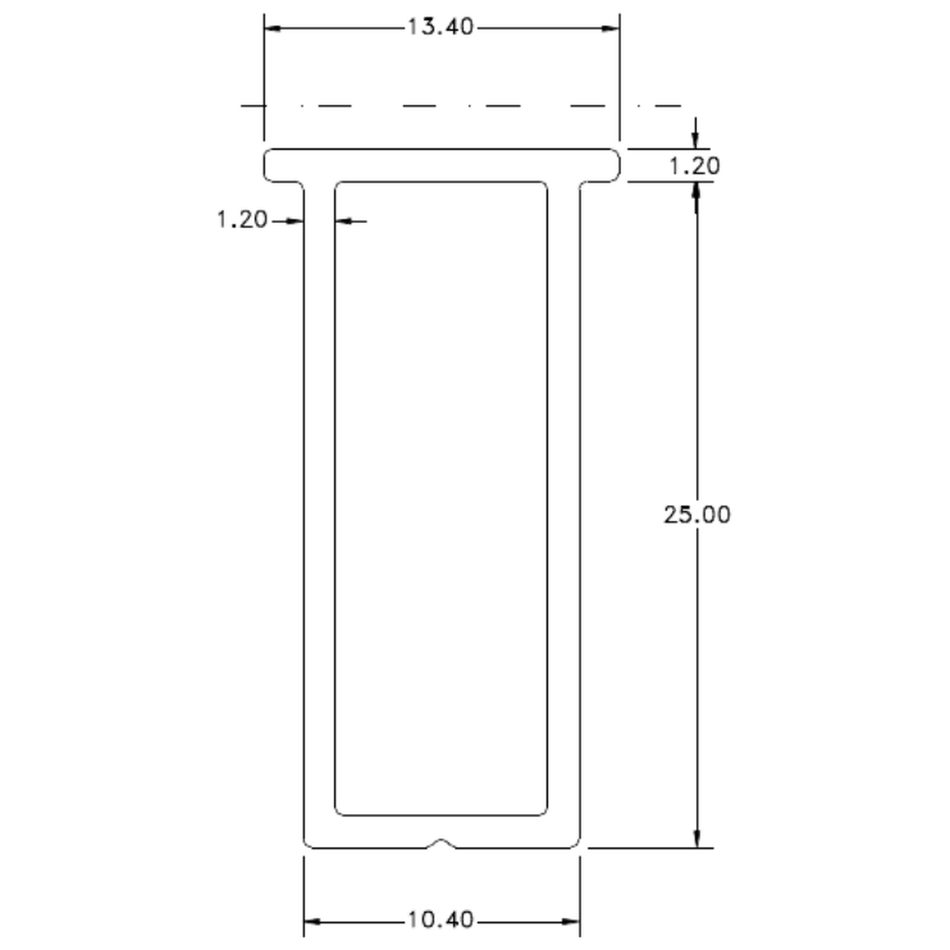 25mm Infill - cross-section drawing