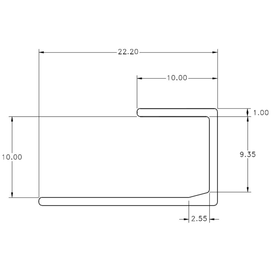 3/8" Cap - cross-section drawing