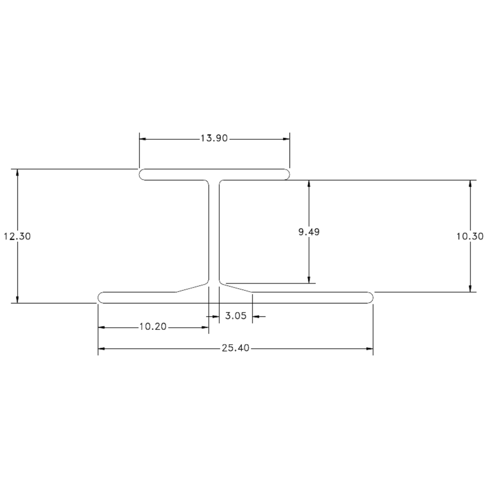 3/8" Jointer - cross-section drawing