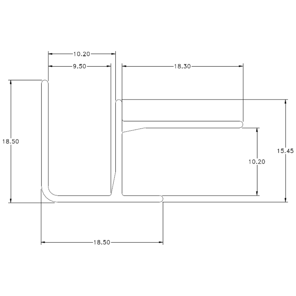 3/8" External - cross-section drawing
