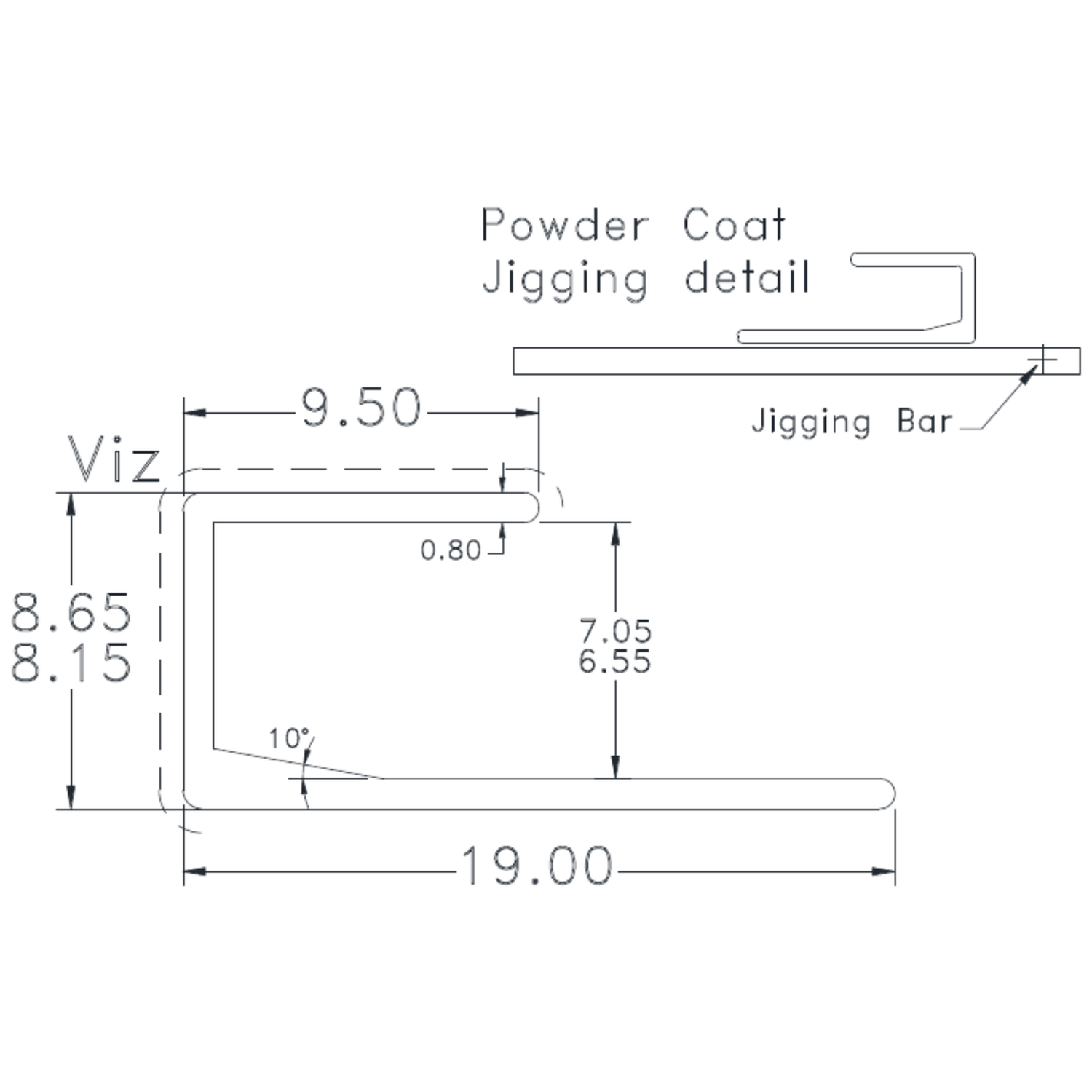 1/4" Cap - cross-section drawing