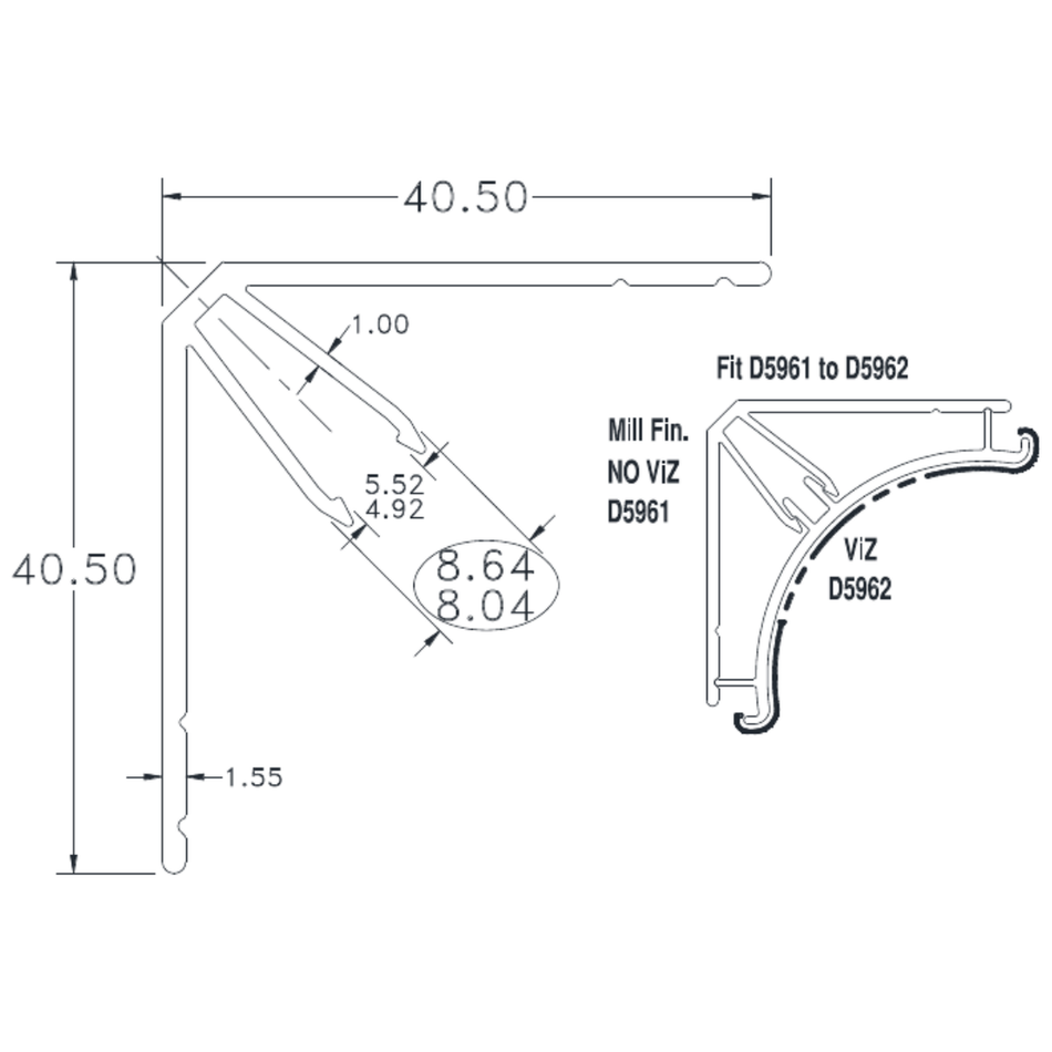 Cove Profile RB 369 - cross-section drawing