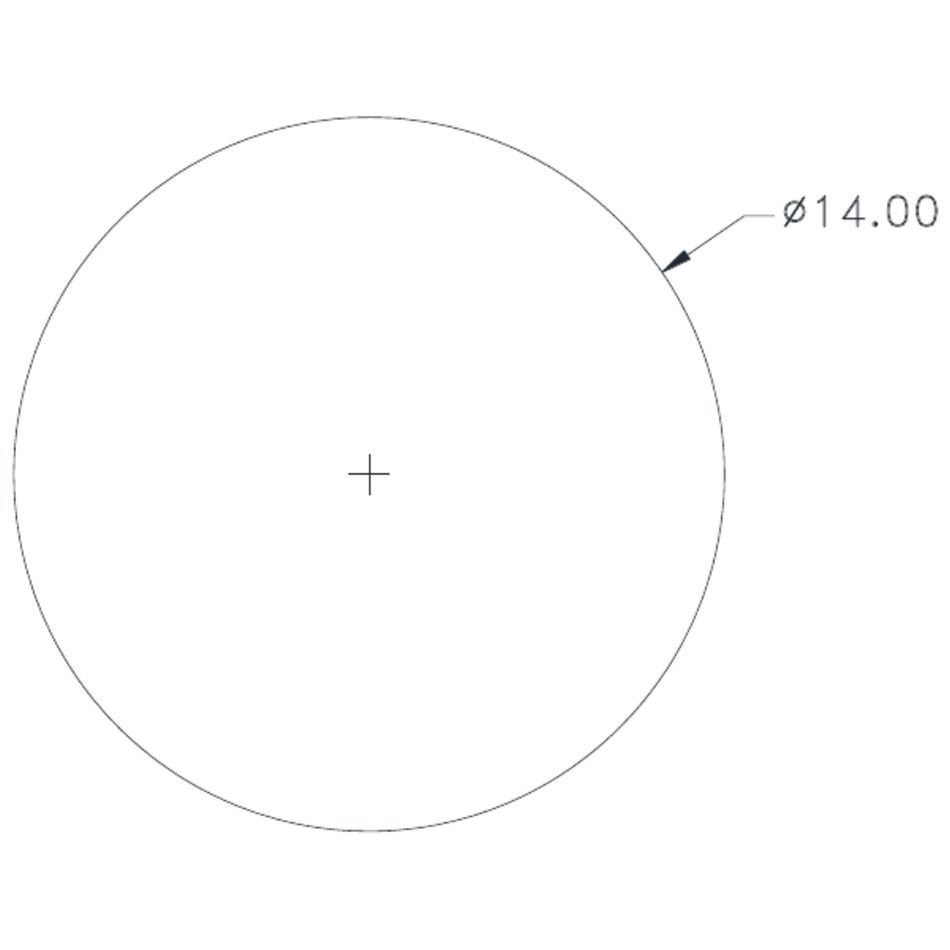 14.0mm Diameter Round Bar - cross-section drawing