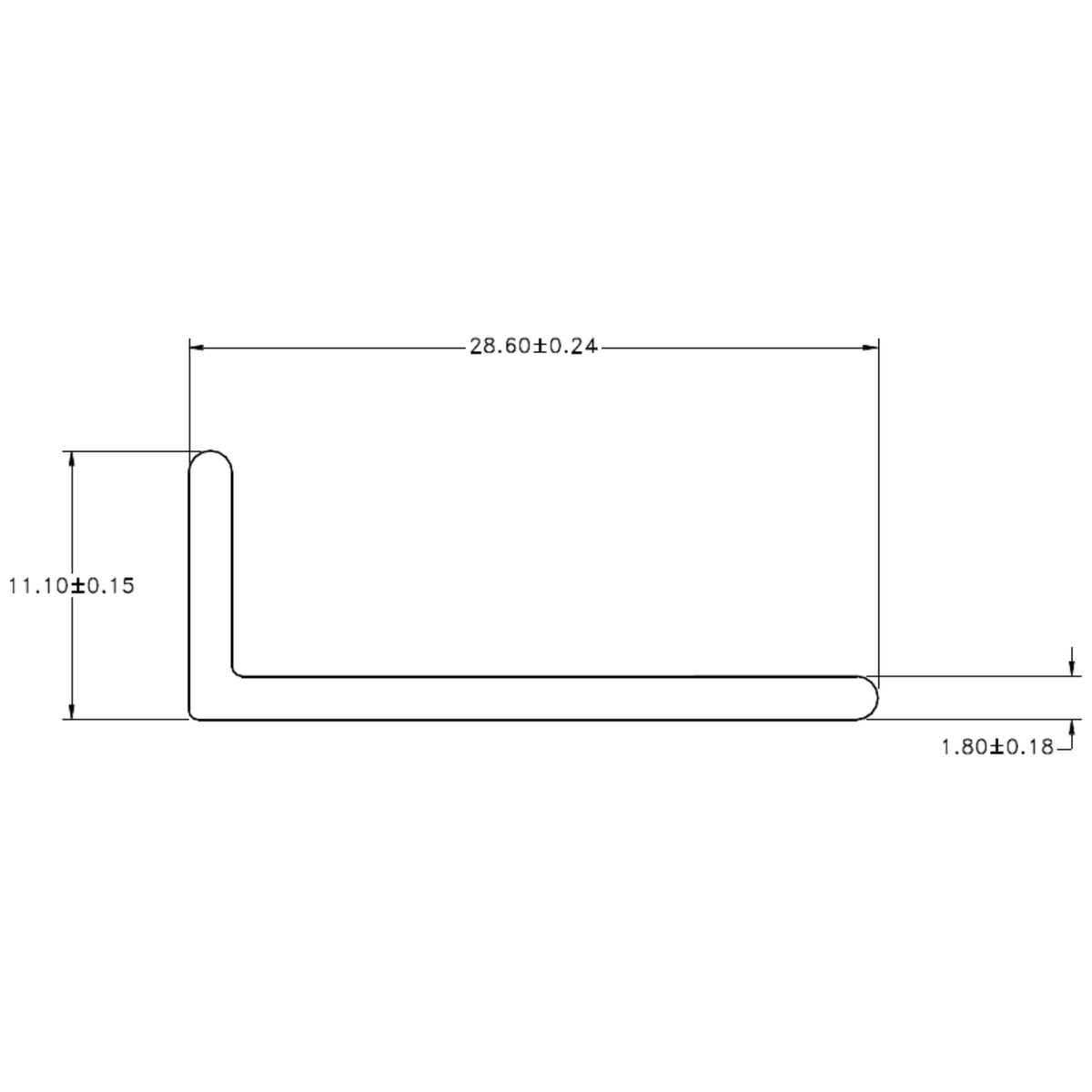 (M023) Angle F (V.3.) - cross-section drawing