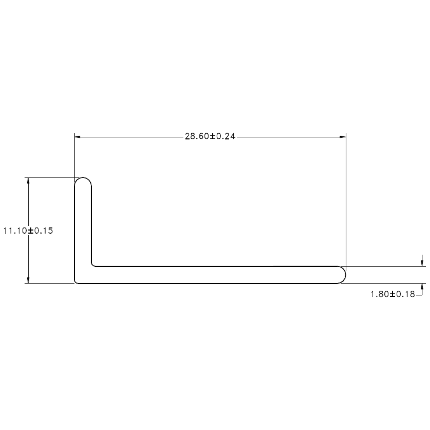 (M023) Angle F (V.3.) - cross-section drawing