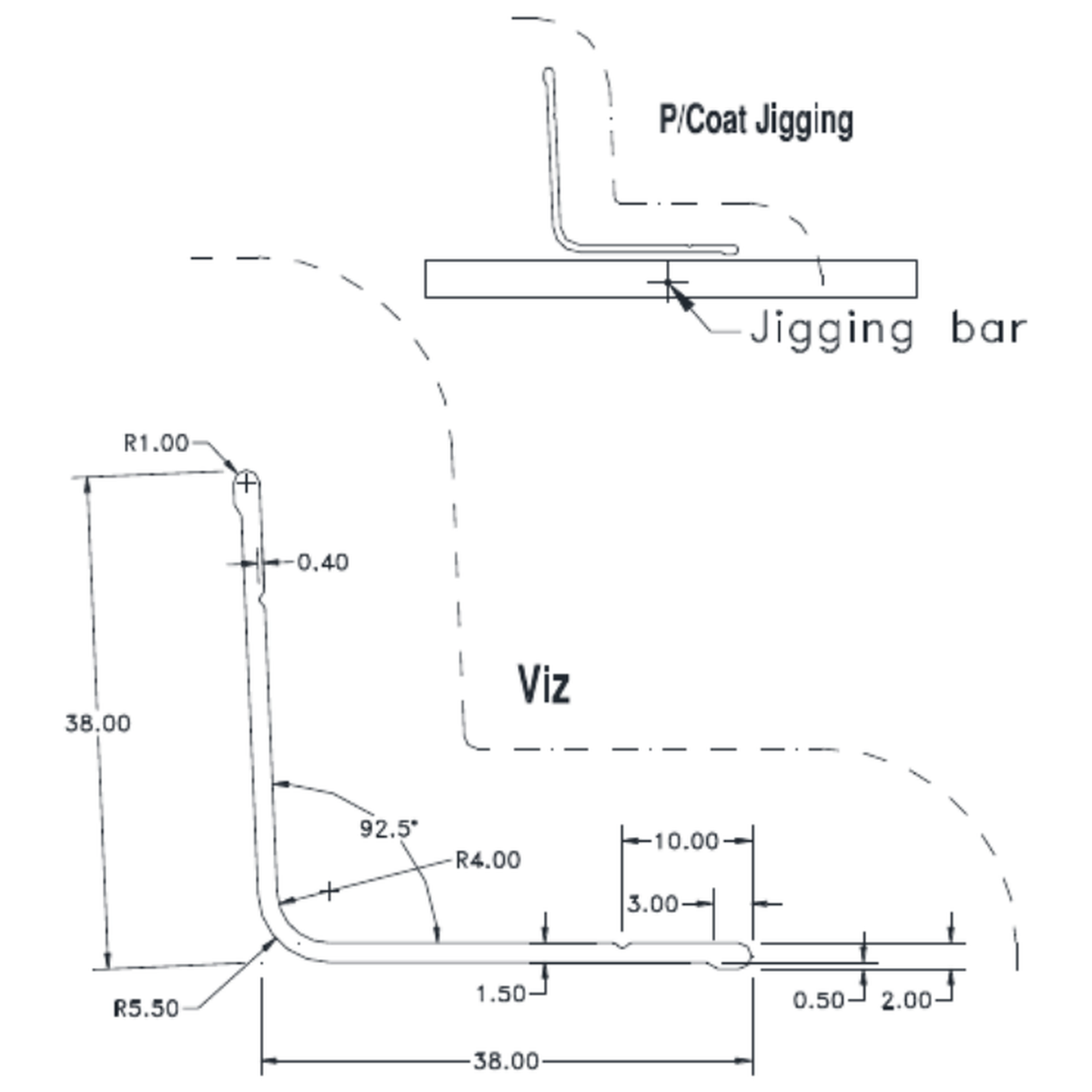 38mm Coolroom Internal angle - cross-section drawing