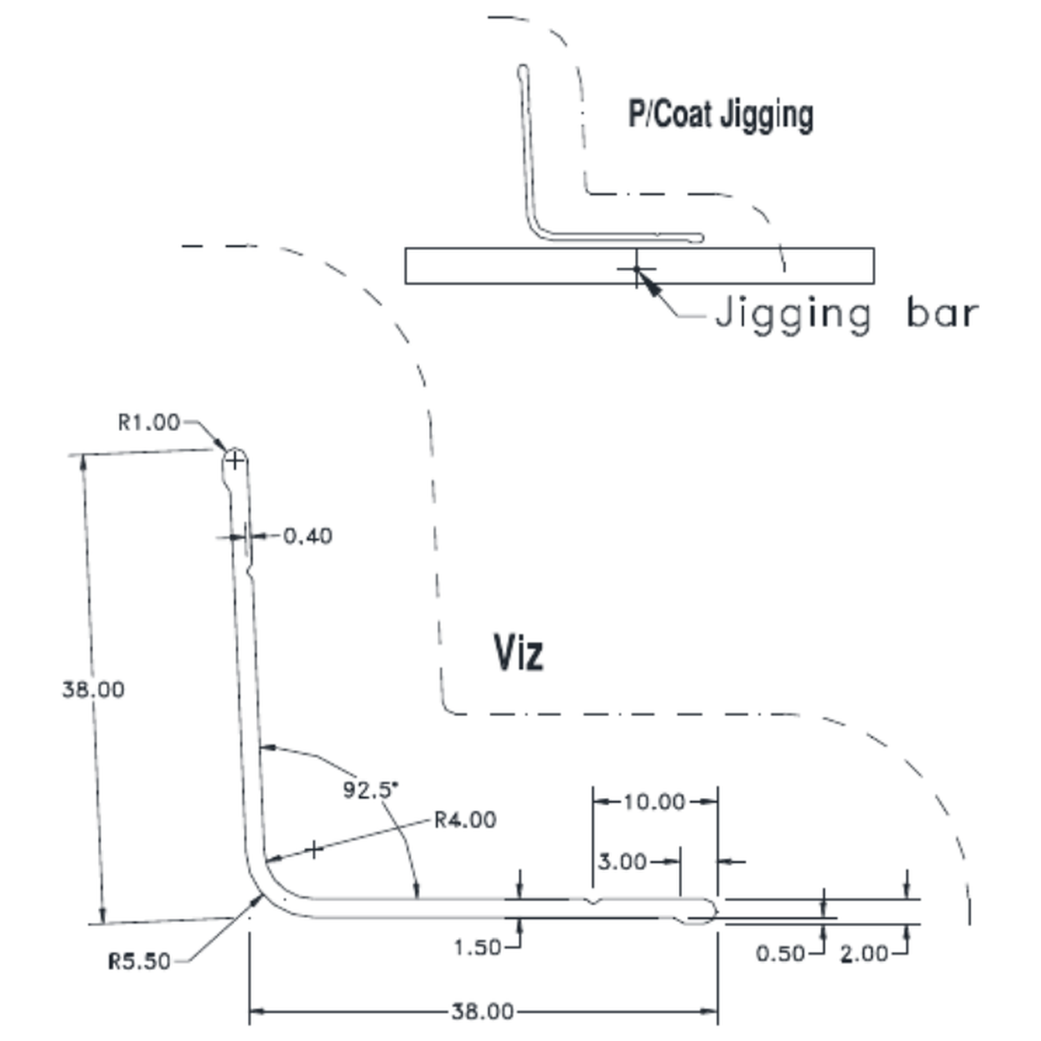 38mm Coolroom Internal angle - cross-section drawing