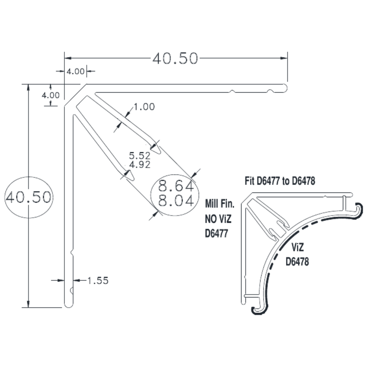 Cove - cross-section drawing