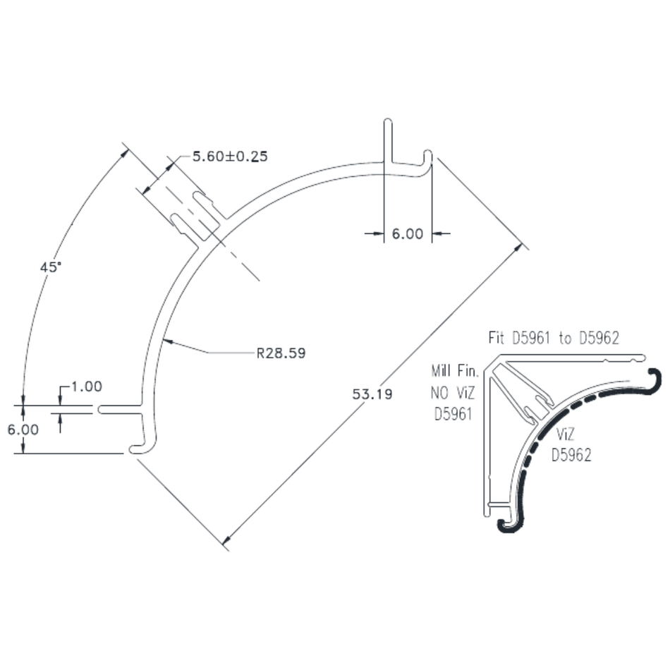 Cove Cap - cross-section drawing