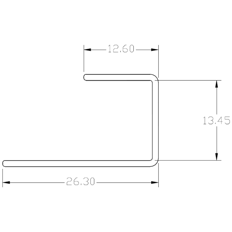 1/2" Plain Cap - cross-section drawing