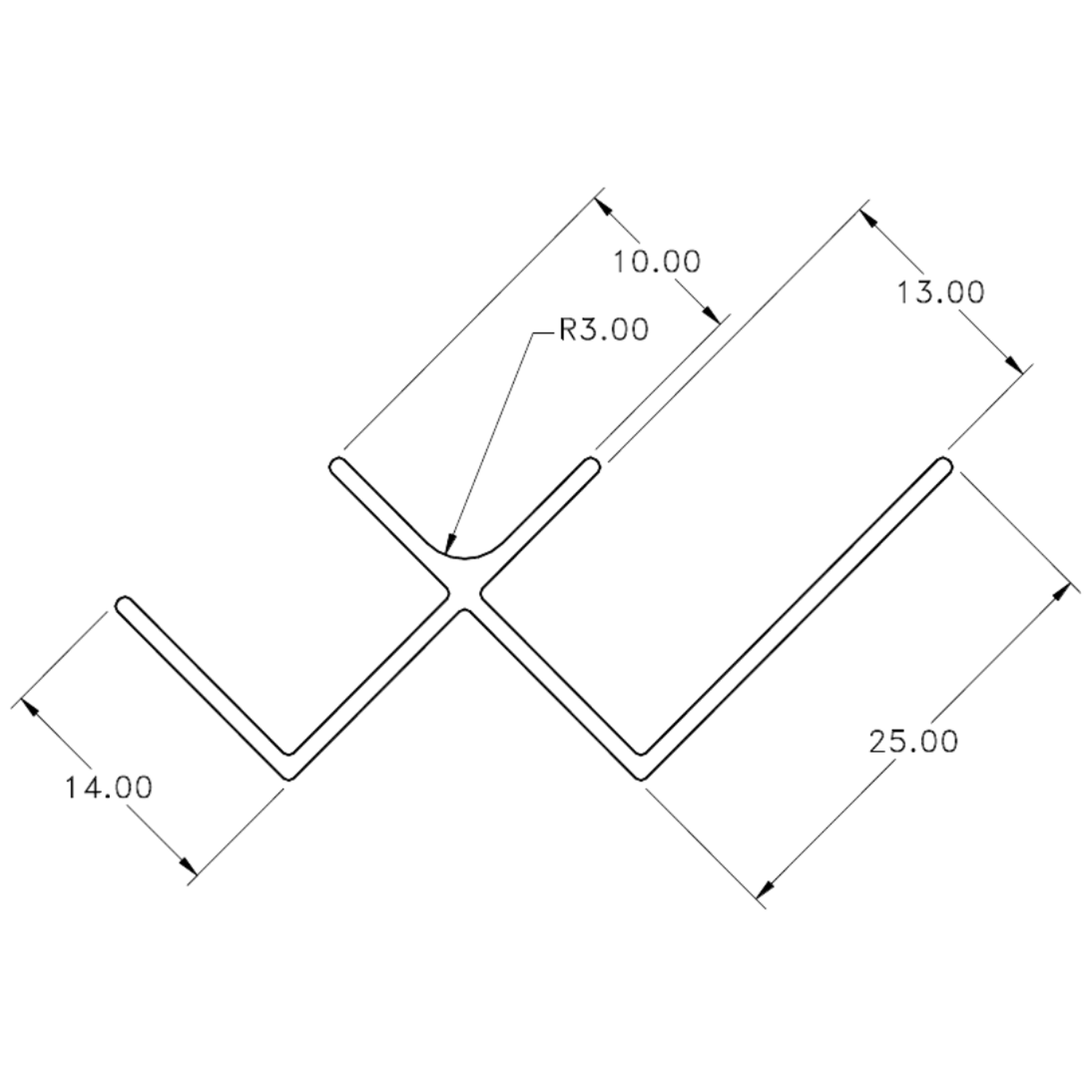 1/2" Plain Internal - cross-section drawing