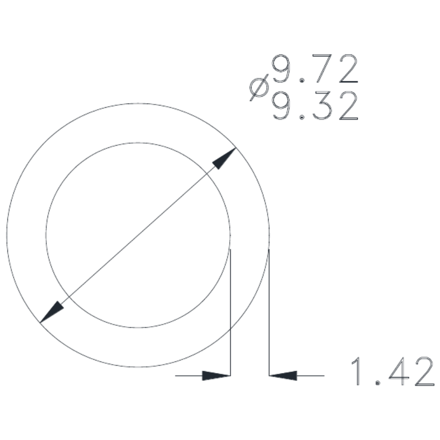 3/8" x 17g Tube - cross-section drawing