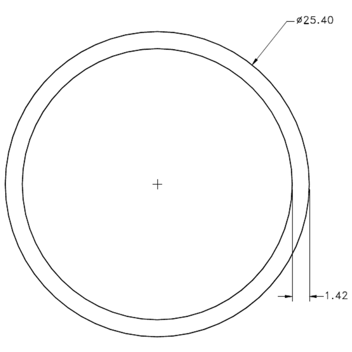 1" x 17g Tube - cross-section drawing
